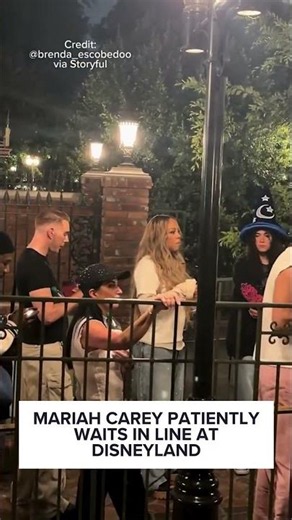 Mariah Carey seen waiting patiently in line at Disneyland