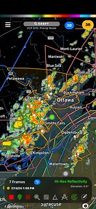 Eastern Ontario: SEVERE THUNDERSTORM WARNING! At 2:15 p.m. EDT, Environment Canada meteorologists are tracking a severe thunderstorm capable of producing very strong wind gusts, up to nickel size hail and torrential rain. Local utility outages are likely.Severe thunderstorms can produce tornadoes.Severe thunderstorm warnings are issued when imminent or occurring thunderstorms are expected to produce damaging hail, wind or rain. Stay tuned for updates | Ontario Storm Forecast Service