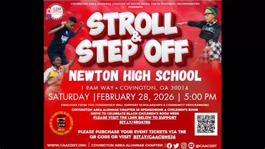 CAAC of ΔΣΘ Sorority, Inc. on Instagram: "The Covington Area Alumnae Chapter of Delta Sigma Theta Sorority, Inc. proudly presents Stroll & Step Off our annual step and dance competition. 📍 Newton High School 🗓 Saturday February 28 2026 ⏰ 5:00 PM This annual event raises funds to support scholarships and community programming in Newton and Walton counties so your night out makes a real difference 🎟 Get your tickets now bit.ly/CAACSNS26 📸 Tag your crew and meet us on the floor #SNS2026 #CAACDS