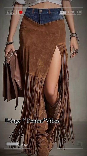 Another curated cutie just added to the Boho Glam site! Denim Patchwork Fringe Maxi Skirt — perfect with boots and a little boho attitude 🤠 Sizes S–2XL 💙 #Fringe #bohoglam | Boho Glam