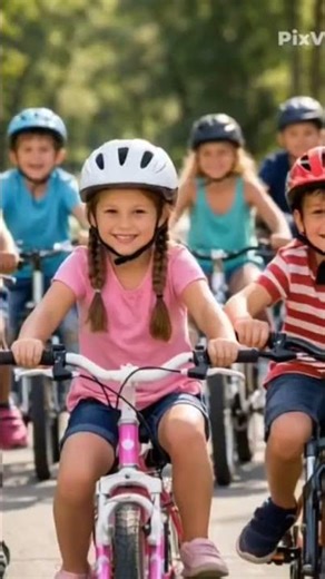 riding a bicycle🩷🩵💛 #playful #kids #bike #happy