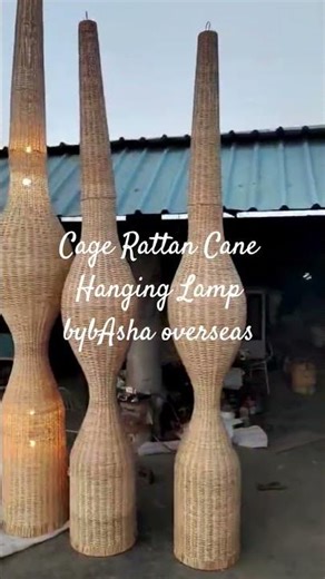 Cage Rattan Cane Hanging Lamp bybAsha overseas