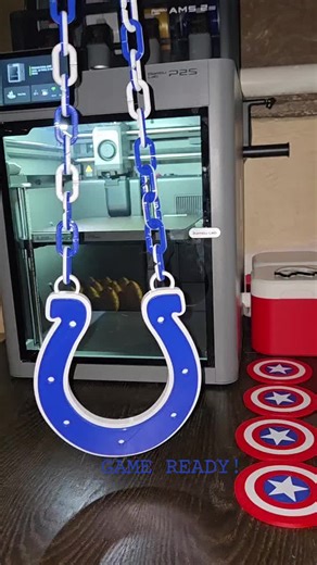 Day 9 of learning my 3D printer 🔥 Printed this Colts hype chain from MakerWorld 🏈 What team should I make next? My discount below🖖 https://www.sunlu.com?sca_ref=10781047.XsLOtgVOpK #bambulab #football #nfl #fyp