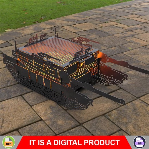 Tank Fire Pit Length 40", Digital Product, Files DXF, SVG for Cnc, Laser, Plasma. Firepit, Grill, Bbq, Mangal Barbecue Collapsible, Military - Etsy