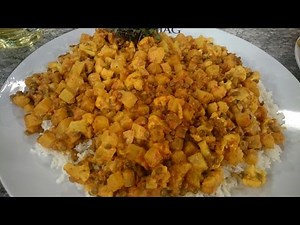 Today's recipe: fish curry and white rice