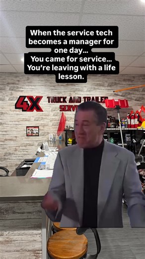 4X Truck & Trailer Service – Semi Truck Repair on Instagram: "When the service tech becomes a manager for one day… You came for service… You’re leaving with a life lesson.#shop #truckrepair #chicago #dieseltrucks #love"