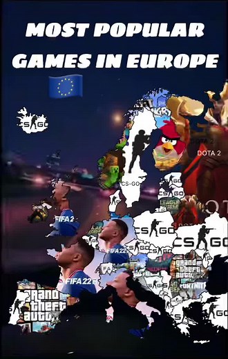 Most popular games in Europe 🇪🇺 #europe #video #game #games #videogames #fyp #geography #country #coutries #never #gonna #give #you #up
