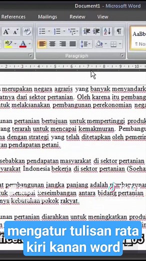 cara mengatur tulisan rata kiri kanan pada word #tutorial #microsoftwo...