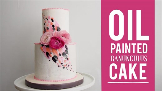 Oil Painted Ranunculus Cake | Satisfying Cake Decorating