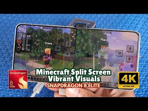 🔥 Vibrant Visual Split Screen Minecraft Bedrock on Snapdragon 8 Elite | iQOO 13 Gameplay Test!
