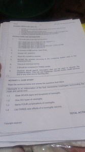 Case Study: MeningitisRead the information below and answer t... | Filo