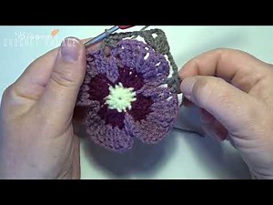 How to Crochet - Violet Flower Square