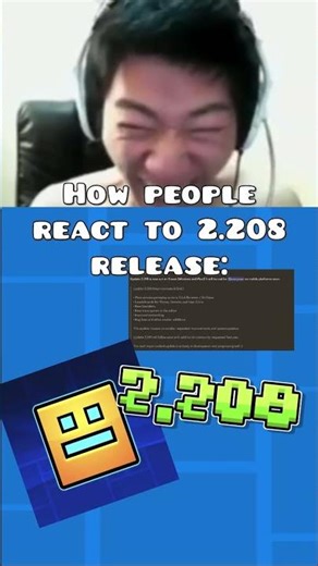 How GD players react to 2.208 release #shorts #gd #geometrydash #funny #newupdate #update #gaming