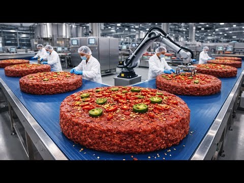 Inside A Factory Producing Fresh Ground Beef | How Millions Of Pieces Of Ground Beef Are Made