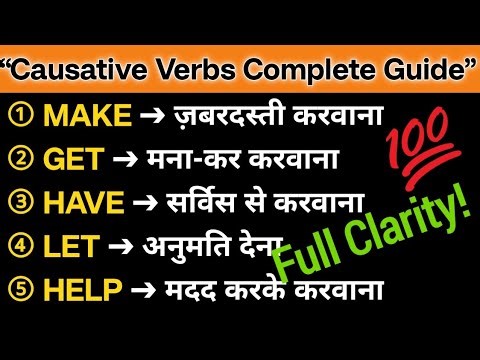 “Causative Verbs MASTERCLASS: Make, Get, Have, Let & Help | Active–Passive के साथ पूरा चैप्टर”