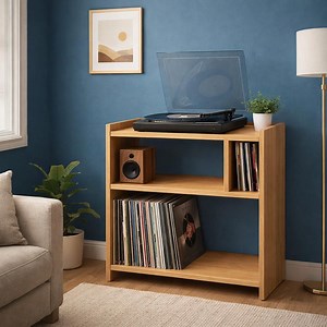 Mid Century Modern Turntable Stand: Wooden Record Player Cabinet With Vinyl Storage - Etsy