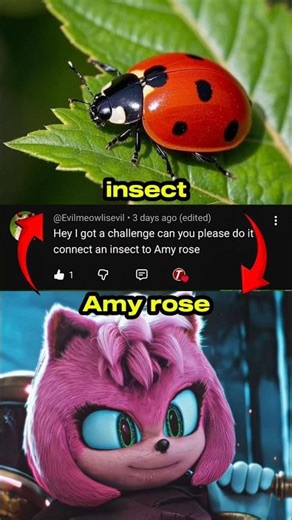 Connecting An insect to amy rose 🌹 #shorts