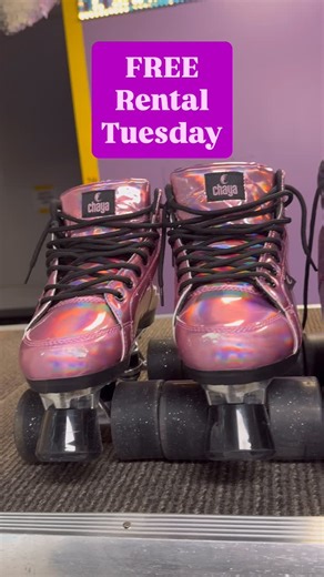 Rollers Roller Rink Inc. on Instagram: "Every Tuesday! Rentals are FREE on Tuesdays. Pay only the cost of admission and skate the day away! Admission is good all day. You can leave and come back! Open 2pm-10 pm on Tuesdays. #yeg #rollerskating #rollerrink"