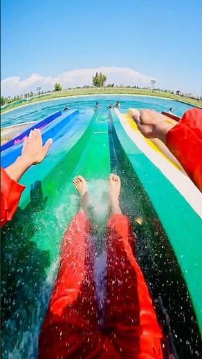 Water slide Bella ciao running Ninja parkour PoV in rooftop playground ___#INSANE_PARKOUR_POV