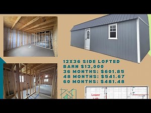 Derksen 12x36 Side Lofted Barn (Repo)
