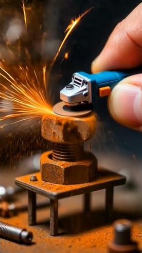 Grinding Machine Removes Rust from Nut | Tool Restore Studio #rustremoval #rustcleaning #beforeafter