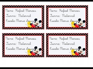 How to make Mickey Mouse school labels in Word. ❤️
