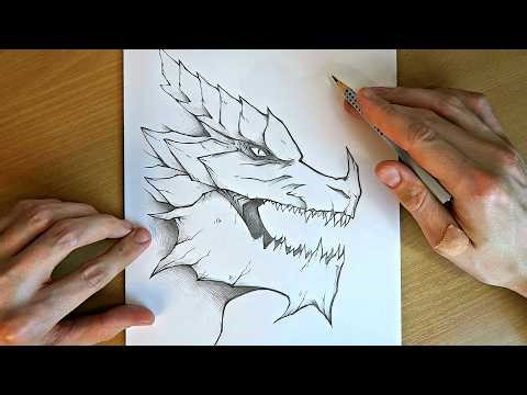 Realistic Dragon Head Pencil Sketch - How to Draw | Complete Tutorial 🐲✍️
