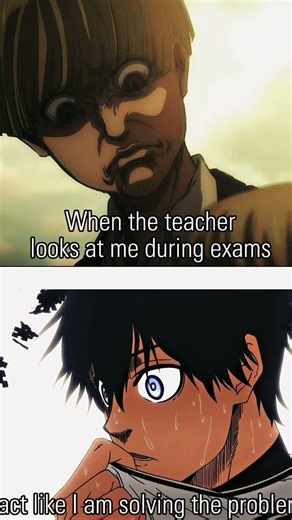 #anime When the teacher look at me during the exam