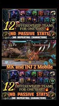 12 F2P ONE SHOTS!🔥 (NO PASSIVE STATS) No Repeating Characters H7 Solo Raid in Injustice 2 Mobile 6.6