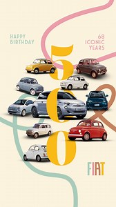 1K reactions · 3 comments |  Happy birthday, Fiat 500! An icon yesterday, today, and for generations to come. So, on this special day let’s shine a spotlight on the Fiat 500 models that made history and keep putting a smile on our faces! | Fiat | Facebook
