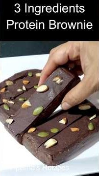 3 Ingredients High protein Brownie recipe | no bake Chocolate Brownie #Chocolate #chocolate #recipe