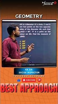 Geometry Circle Theorem Trick | Smart Approach to Solve in Seconds | KK Sir Focus40 #yt #shorts