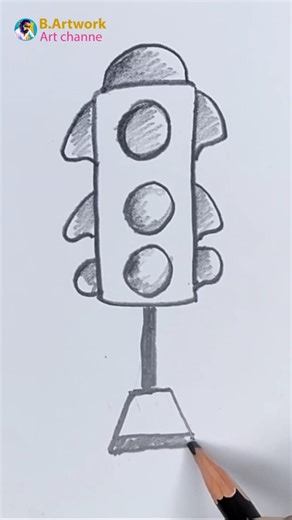 Traffic Light Drawing | Easy Traffic Signal Drawing #drawing #B.artwork