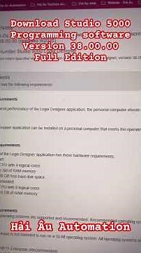 Download Studio 5000 Programming software Version 38.00.00 Full Edition #plcrockwell #studio5000v38