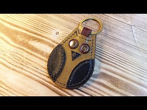 Handmade leather keychain/Owl leather keychain [free pattern]