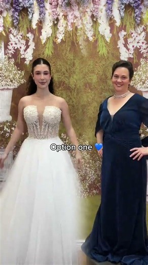Which mother of the bride dress would you pair with this wedding dress? #shorts