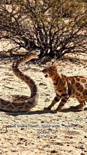 Snake vs Cat – The Silent Battle 🐍🐱