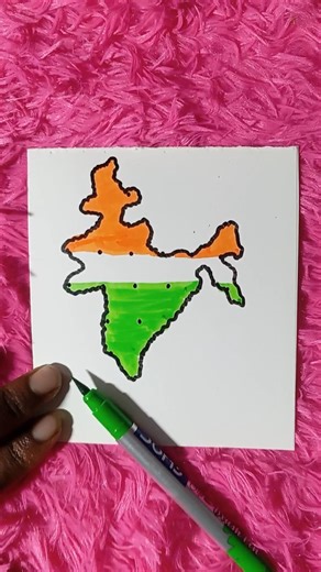 How to draw Easy India Map Drawing Using Dots 🇮🇳 #shorts #indiamapdrawing #stepbystep #drawing #map