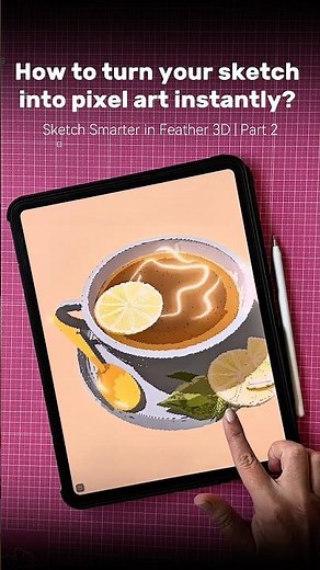 How to draw pixel art | Drawn in Feather 3d