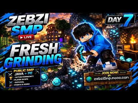 ZebziSmp Season 2 | Day - 7 Fresh Grinding!! | Java + Pe | @vighneshliveyt #publicsmp