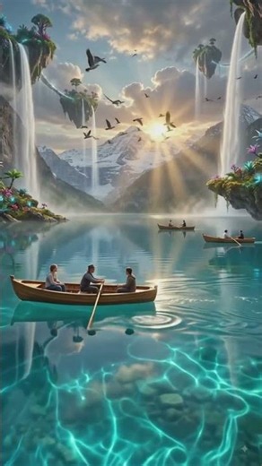 Peaceful Sunrise Lake with Sailing Boats | 8K Ultra HD Relaxing Nature Scenery #nature #sunsetphoto