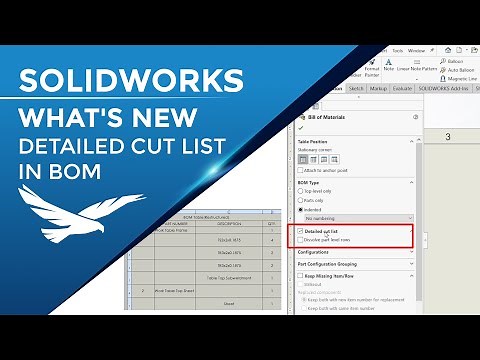 What's New SOLIDWORKS 2022 - BOM Detailed Cut Lists