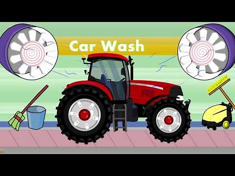 Tractorwash story and Car Wash | Fairy tractors for Kids - Animated Fairytale Farm