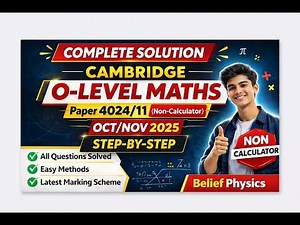 Cambridge GCE O Level Maths 4024/11 Oct Nov 2025 Non Calculator | Complete Paper Solution
