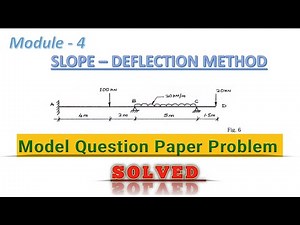 Slope Deflection Method Beam Analysis- Model QP Problem|Module 4| Analysis of structures #vtumodelqp