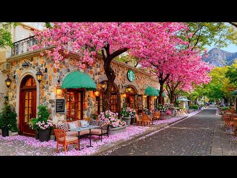 【3月の新曲】スタバBGM 広告なし🌸 桜舞う街角と甘いジャズピアノ | 集中力・作業用 | 夢中になれる、魔法の春空間。spring starbucks coffee shop jazz
