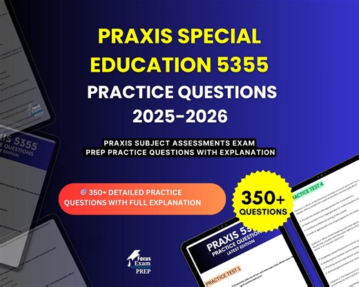 Praxis Special Education 5355 Practice Questions 2025-2026 | Praxis Subject Assessments | Test Prep Study Guide PDF | Digital Download - Etsy