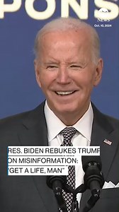 Pres. Biden delivered a sharp rebuke of Donald Trump for spreading misinformation about the federal government's hurricane response. "Former President Trump — get a life, man. Help these people." https://trib.al/JLLExzl | ABC News Politics