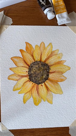 Beautiful Sunflower Watercolor Painting Tutorial