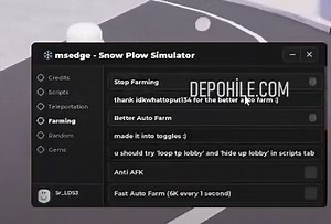 Roblox Snow Plow Simulator Script Farm, Yield Hilesi İndir 2025
